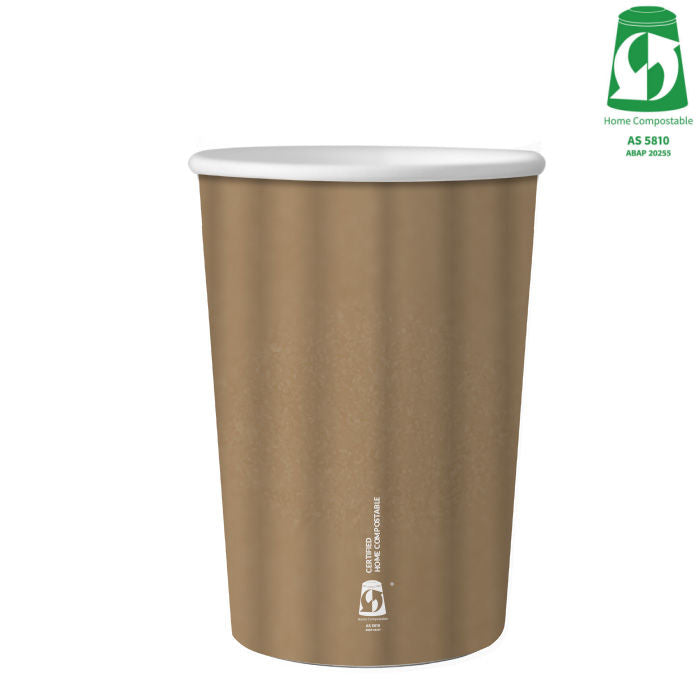16oz (500ml) Double Wall Emboss Kraft Cup - Aqueous Coated - 89/90 Series
