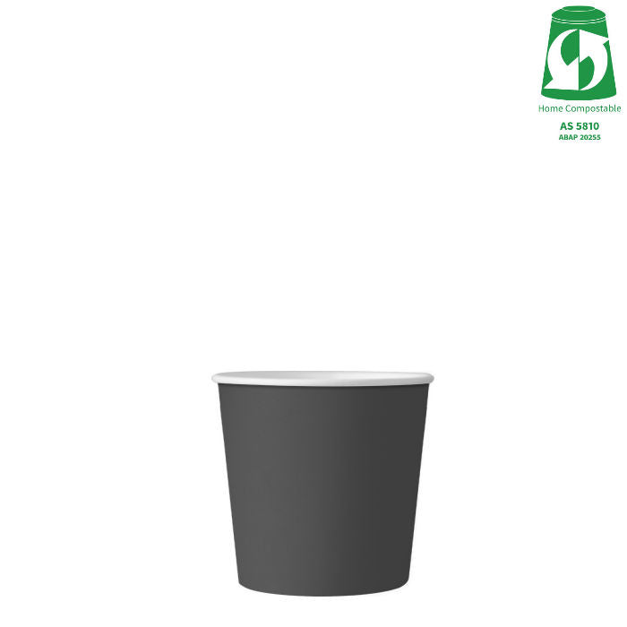 4oz (120ml) Single Wall Black Cup - Aqueous Coated - 62/63 Series