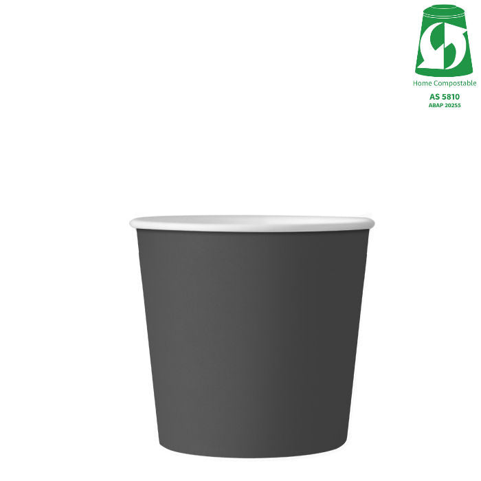 8oz (280ml) Single Wall Black Cup - Aqueous Coated - 89/90 Series
