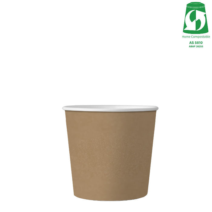 6oz (180ml) Single Wall Kraft Cup - Aqueous Coated - 79/80 Series