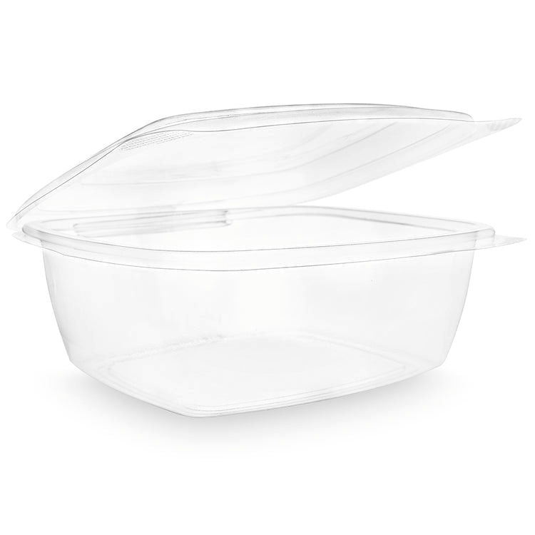 48oz (1500ml) Rectangular Hinged Container/Clamshell - PLA Clear