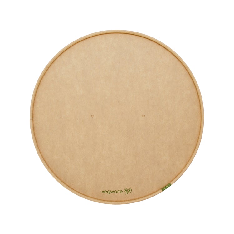 Wide Paper Lid with Vents - PLA Lined - Kraft - 185 Series