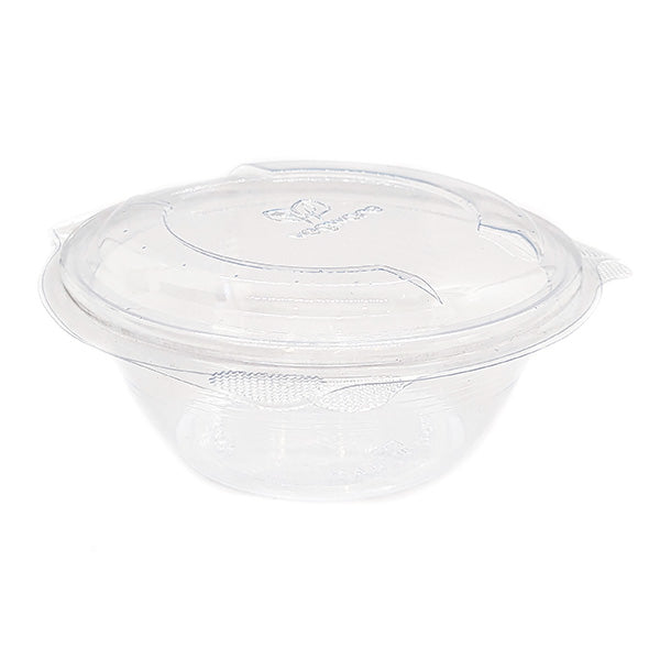 12oz (360ml) Round Salad Clamshell / Hinged Show Bowl - PLA Clear