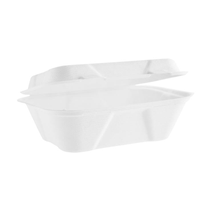 7" x 5" Snack Clam - Plant Fibre - PFAS Free - White - Image #1