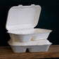 9" x 6" Snack Clam - Large - 2 Section  - Plant Fibre - PFAS Free - White - Image #3