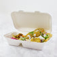 9" x 6" Snack Clam - Large - 2 Section  - Plant Fibre - PFAS Free - White - Image #2