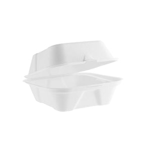 5" Burger/Slider Clam - Plant Fibre - PFAS Free - White - Image #1