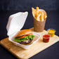 5" Slider Burger Clam - Plant Fibre - PFAS Free - White