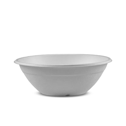 White plant fibre bowl on a white background