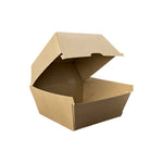 Burger Clam Large/High (113 x 111 x 100mm) Kraft Flute - Image #1