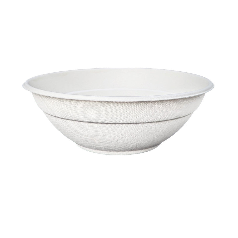 Bowl Dome Base 32oz PFAS Free White - Sugarcane - 196 Series