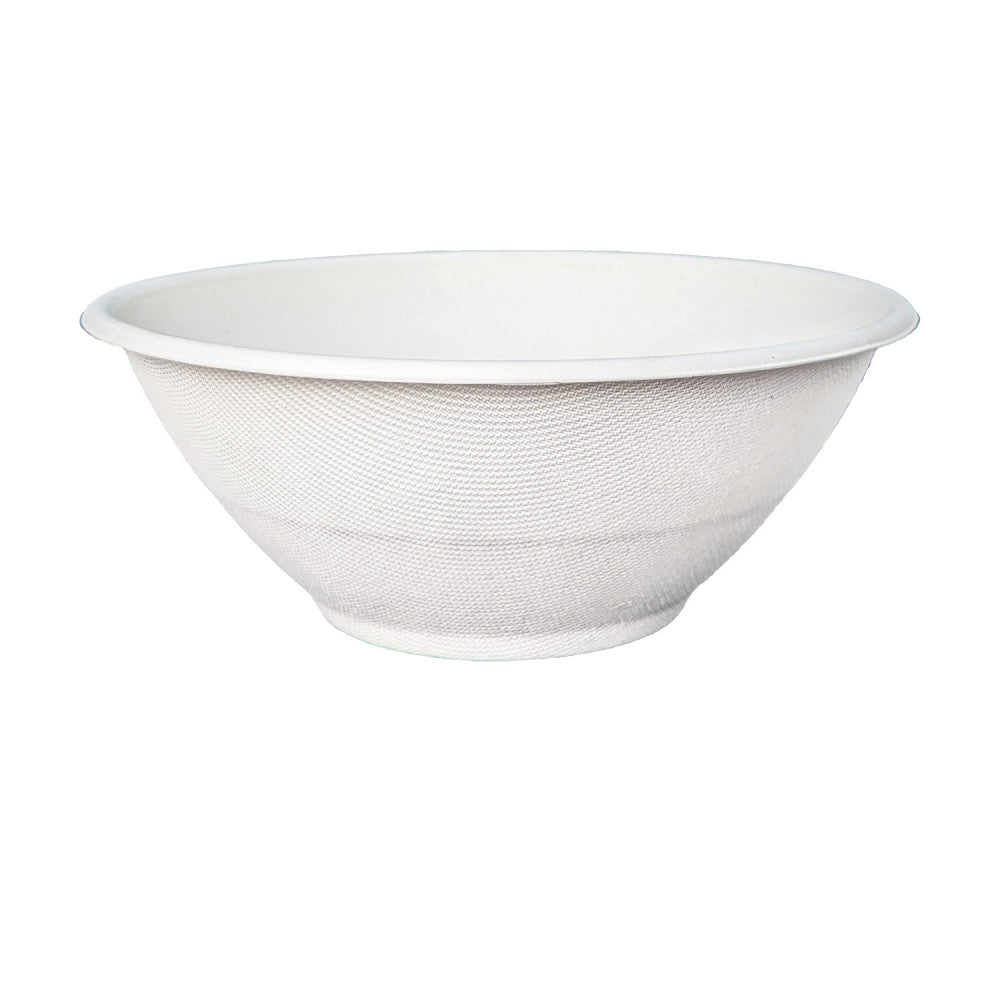 Bowl Dome Base 40oz PFAS Free White - Sugarcane - 196 Series