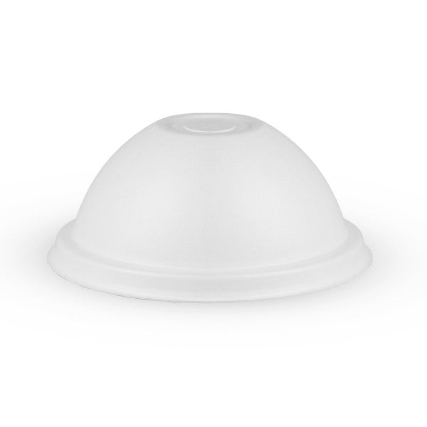 Dome Straw Hole Lid - Plant Fibre - PFAS Free - White - 89/90 Series - Image #1
