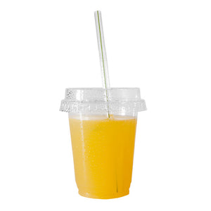 Flat PLA Lid - Straw Slot - 76 Series