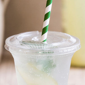 Flat PLA Lid - C-Shape Straw Flap - 96 Series
