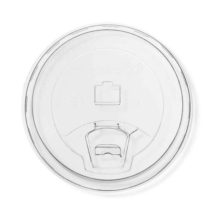 Flat PLA Strawless Lid - Fold Back Tab - 96 Series - Image #1