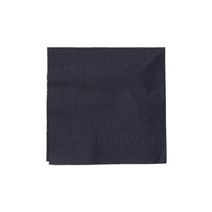 Cocktail Napkin - 2 Ply - Edge Embossed - 1/4 Fold - 24x24cm - Black - Image #1