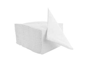 Cocktail Napkin - 2 Ply - Edge Embossed - 1/4 Fold - 24x24cm - White - Image #2