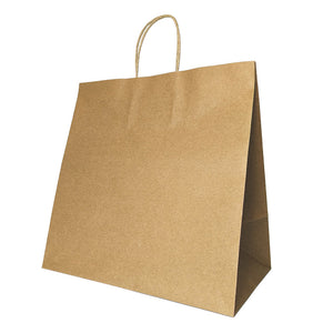 Delivery Paper Bags - Large - 350W x 320H x 225mm gusset - Twisted Handle - Kraft - Image #1