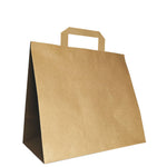Delivery Paper Bags - Medium - 305W x 305H x 175mm gusset - Flat Handle - Kraft - Image #1