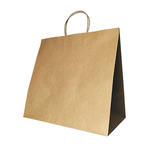 Delivery Paper Bags - Medium - 305W x 305H x 175mm gusset - Twisted Handle - Kraft - Image #1