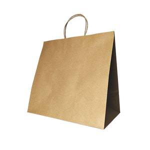 Delivery Paper Bags - Small - 280W x 280H x 160mm gusset - Twisted Handle - Kraft - Image #1