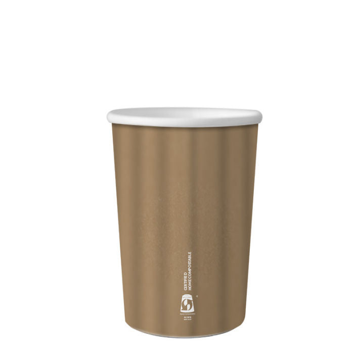 8oz (280ml) Emboss Kraft Double Wall Coffee Cup - Aqueous Coated - 79/80 Series - Image #1