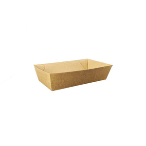 Food Tray #1 Small Long (176 x 91 x 50mm) Kraft Flute