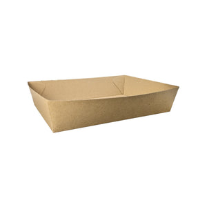 Food Tray #5 X Large (255 x 180 x 60mm) Kraft Flute - Image #1