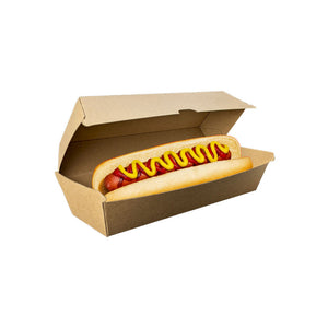 Hot Dog Clam (208 x 70 x 75mm) Kraft Flute