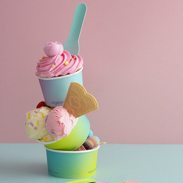 4oz (120ml) Ice Cream Paper Bowl - PLA Lined - Iridescent - Image #2