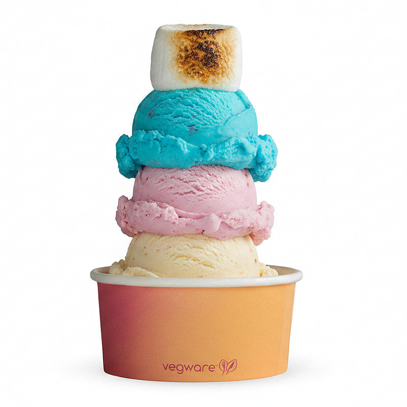 11oz (330ml) Ice Cream Paper Bowl - PLA Lined - Iridescent - 115 Series - Image #2