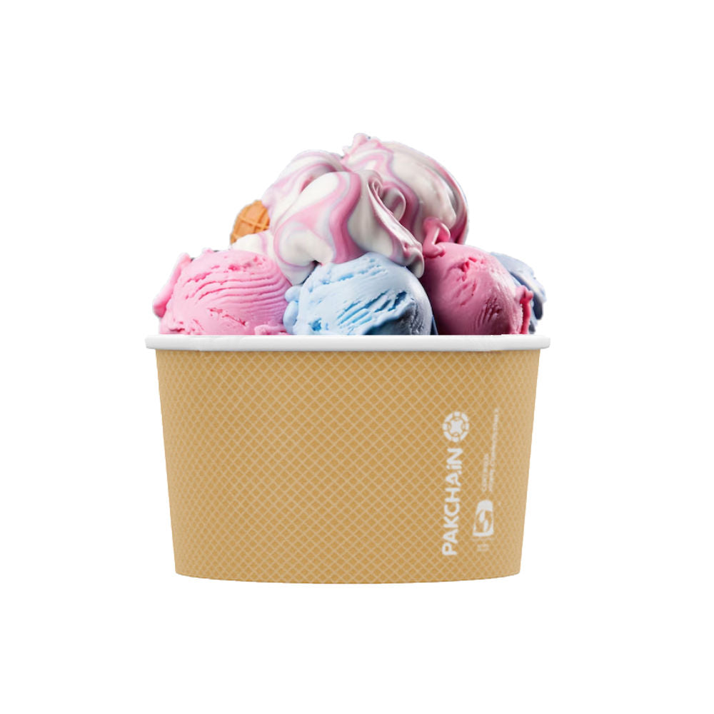 Medium Ice Cream Paper Bowl - Aqueous Lined - 90 Series - Image #2