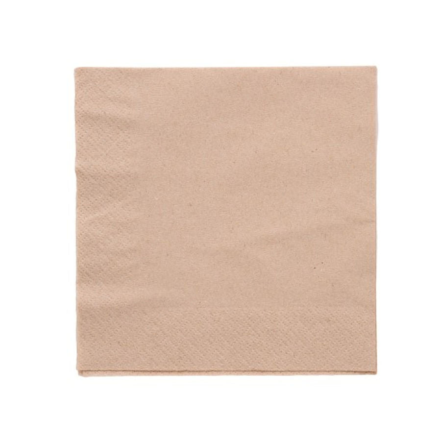 Lunch Napkin - 1 Ply - 1/4 Fold - 30x30cm - Natural - Image #1