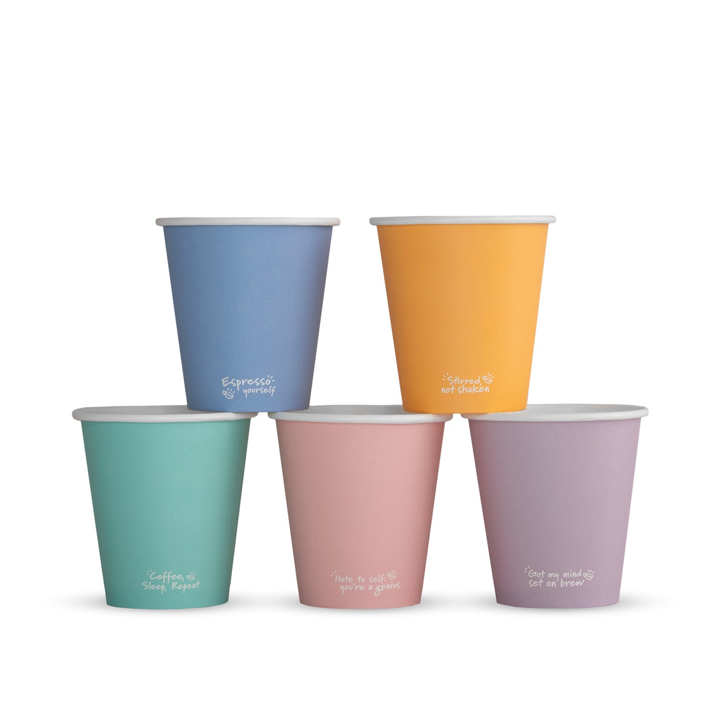 10oz (300ml) Feel Good Single Wall Coffee Cup - PLA Lined - 89/90 Series - Image #1