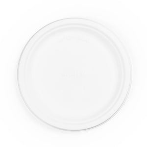 9" (23cm) Round Plant Fibre Plate - PFAS Free - White - Image #1