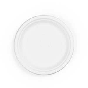 7" (18cm) Round Plant Fibre Plate - White - Image #1