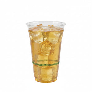 20oz (600ml) RPET Clear Cup - Green Band - 98 Series - Image #1