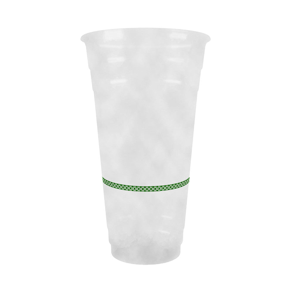 24oz (700ml) RPET Cup - Green Band - 98 Series
