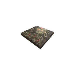 Pizza Box Gallery 7" x 42mm - Kraft/Design 10 - Black & Red - Hot Fresh Pizza - Image #1