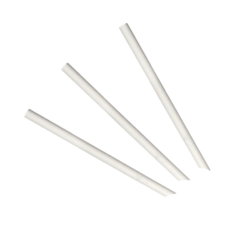 Paper Straws Bubble Tea Stab 12 x 230mm - White - Image #1