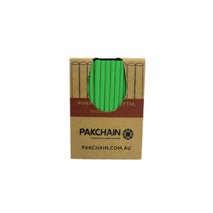 Paper Straws Cocktail 6 x 120mm - Green - Image #2