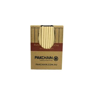 Paper Straws Cocktail 6 x 120mm - Kraft (Box)