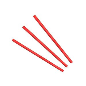 Paper Straws Cocktail 6 x 120mm - Red - Image #1