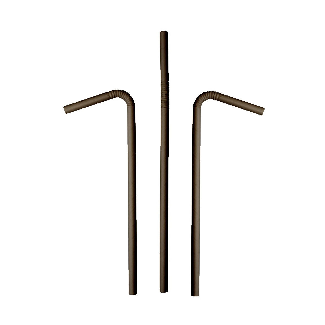 Paper Straws Flexi Bendy 6 x 200mm - Black - Image #1