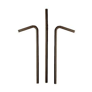 Paper Straws Flexi Bendy 6 x 200mm - Black - Image #1