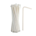 Paper Straws Flexi Bendy 6 x 200mm - White Wrapped - Image #1