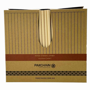Paper Straws Jumbo 10 x 240mm - Kraft - Image #2