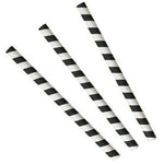 Paper Straws Jumbo 10 x 240mm - White/Black Swirl - Image #1