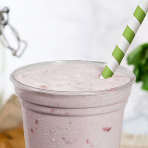 Paper Straws Jumbo 10 x 240mm - White/Green Swirl - Image #2